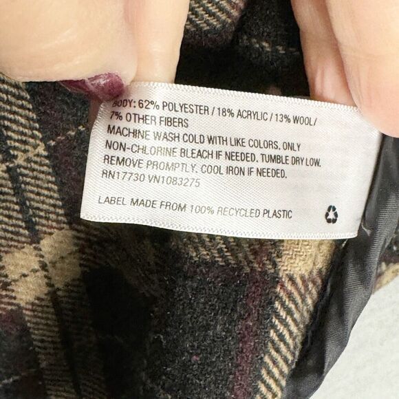 Goodfellow Plaid Shacket Men’s Size Small Plaid Jacket Shirt Gray Brown Grandpa - Picture 5 of 6